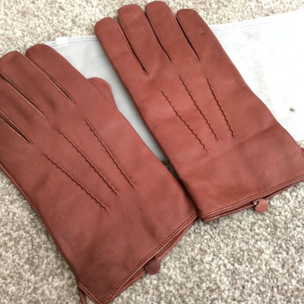 Men's Leather Gloves, Size XXL, Luxury Italian Sheepskin Wool Lined Gloves